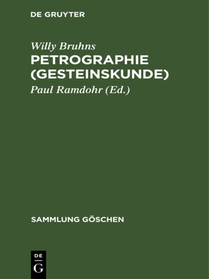 cover image of Petrographie (Gesteinskunde)